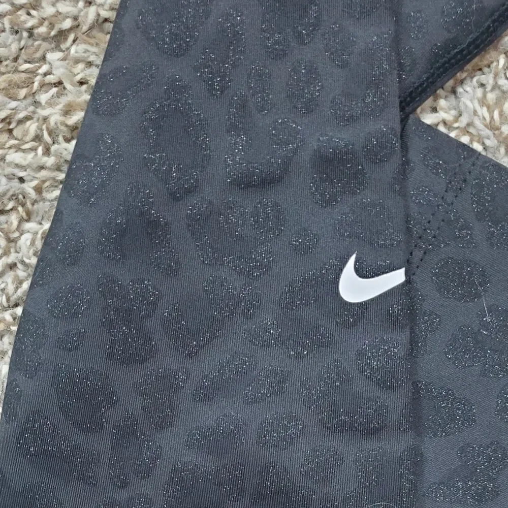 Nike Black Leopard Shimmery Leggings
